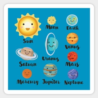 Solar System Cartoon Sticker